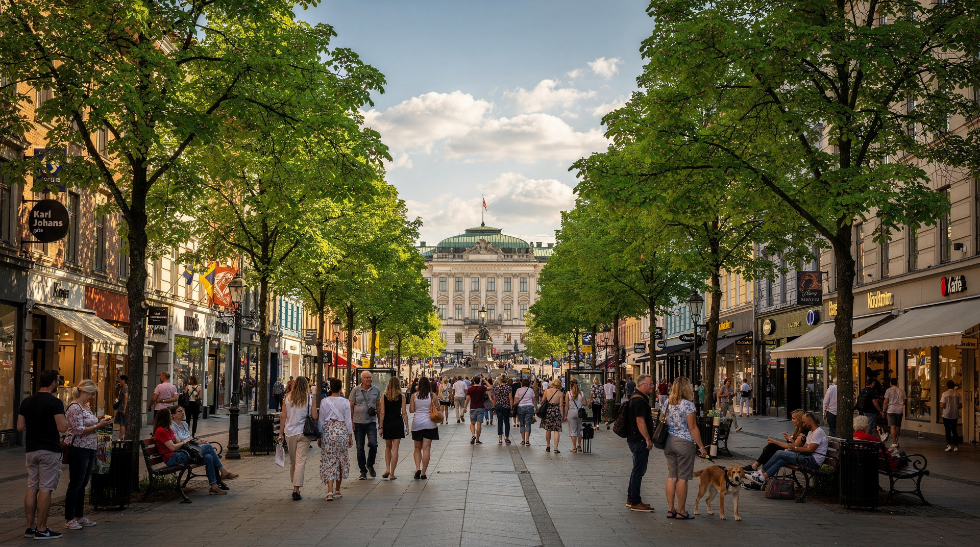Oslo city centre — Sentrum & Karl Johans gate, Norway