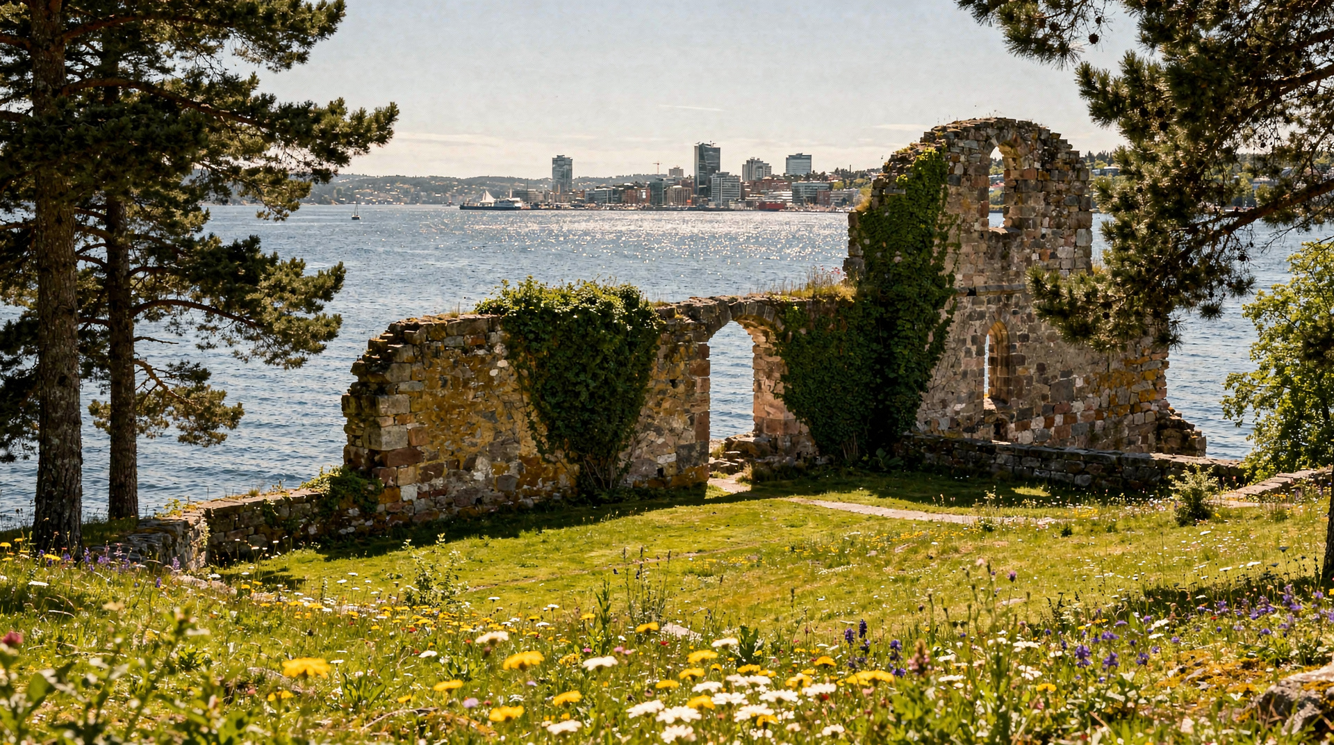 Hovedøya : l'île-monastère d'Oslo, à 8 minutes d'Aker Brygge — Découvrez les ruines cisterciennes du XIIe siècle, les criques rocheuses et les 