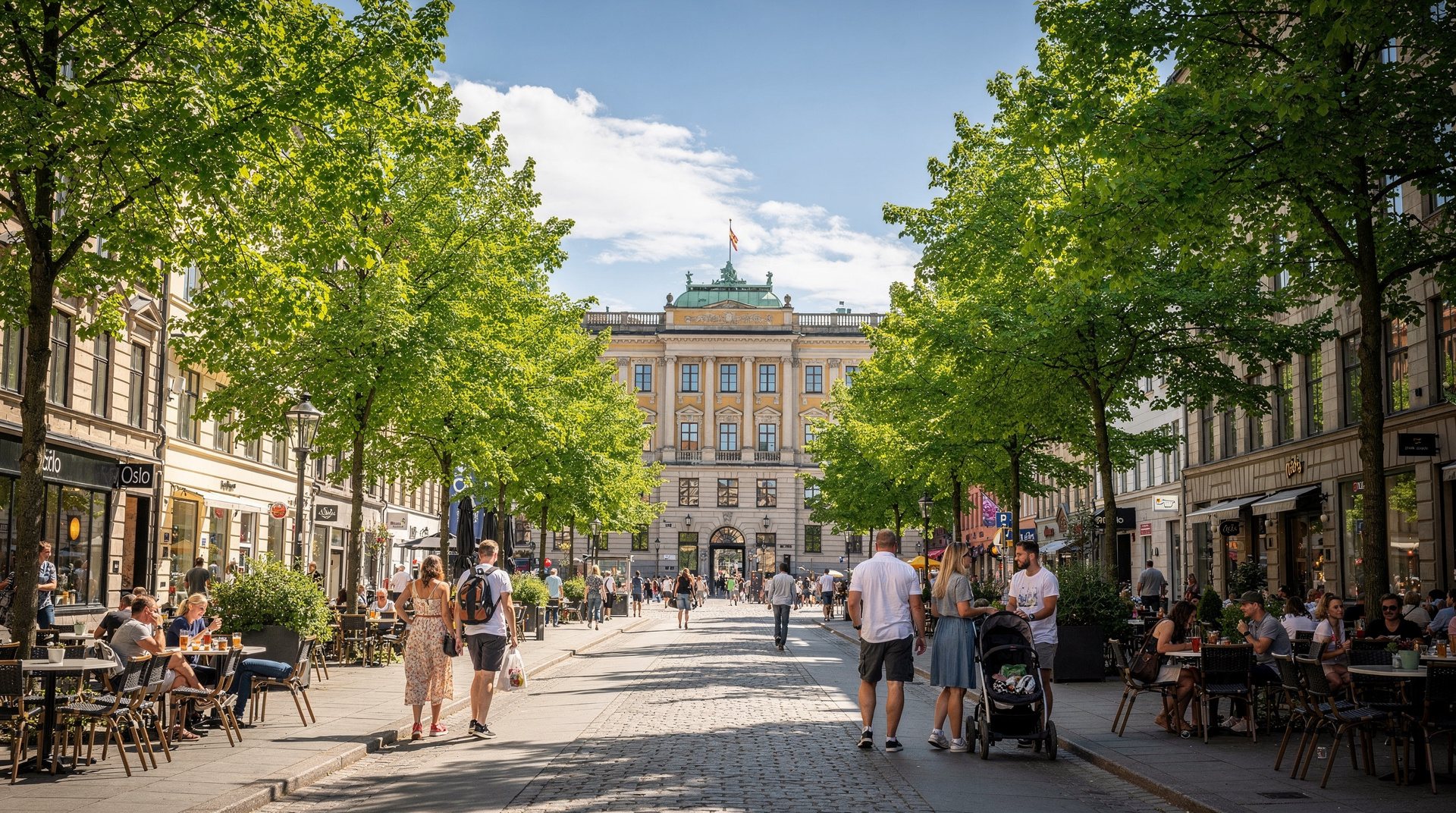 Karl Johans gate : ce qui vaut le détour et ce qu'il vaut mieux éviter — Guide honnête sur la rue principale d'Oslo : meilleure architecture, Parlement, 
