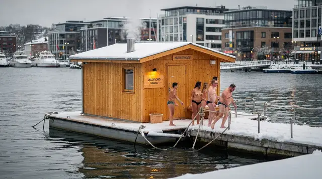 Oslo: self-service public floating sauna ticket, Tjuvholmen